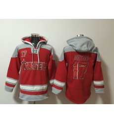 Men Los Angeles Angels 17 Shohei Ohtani Red Stitched Hoodie