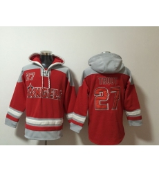 Men Los Angeles Angels 27 Mike Trout Stitched Red Hoodie
