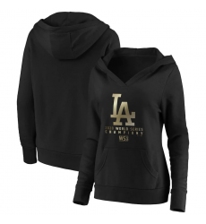 Women Los Angeles Dodgers Women 2020 World Series Champions Parade Crossover Neck Pullover Hoodie Black