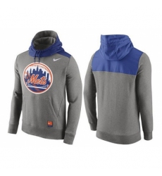 MLB Men New York Mets Nike Gray Cooperstown Collection Hybrid Pullover Hoodie