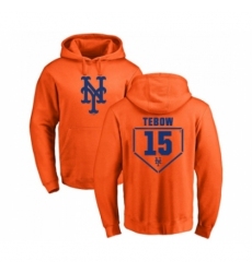 Men MLB Nike New York Mets 15 Tim Tebow Orange RBI Pullover Hoodie