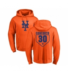 Men MLB Nike New York Mets 30 Michael Conforto Orange RBI Pullover Hoodie