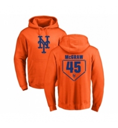 Men MLB Nike New York Mets 45 Tug McGraw Orange RBI Pullover Hoodie
