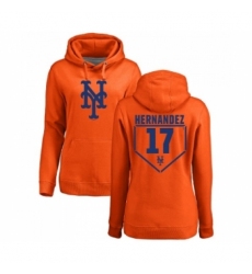 MLB Women Nike New York Mets 17 Keith Hernandez Orange RBI Pullover Hoodie