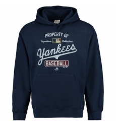 Men MLB New York Yankees Majestic Vintage Property of Hoodie Navy