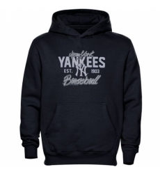 Men MLB New York Yankees Script Baseball Pullover Hoodie Navy Blue