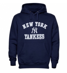 Men MLB New York Yankees Stitches Fastball Fleece Pullover Hoodie Navy Blue