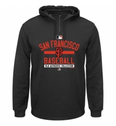 Men MLB San Francisco Giants Majestic AC Team Property On Field Solid Therma Base Hoodie Black
