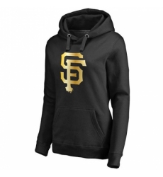 MLB San Francisco Giants Women Gold Collection Pullover Hoodie Black