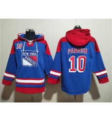 Men New York Rangers 10 Artemi Panarin Blue Ageless Must Have Lace Up Pullover Hoodie