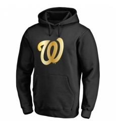 Men MLB Washington Nationals Gold Collection Pullover Hoodie Black