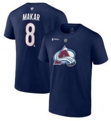 Men Colorado Avalanche 8 Cale Makar Navy 2022 Stanley Cup Champions Authentic Stack Name  26 Number T Shirt