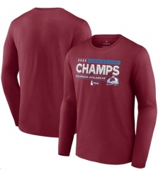 Men Colorado Avalanche Burgundy 2022 Stanley Cup Champions Long Sleeve T Shirt