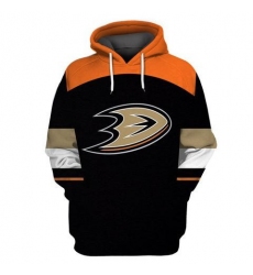 Men Anaheim Ducks Black All Stitched Hooded Sweatshirt