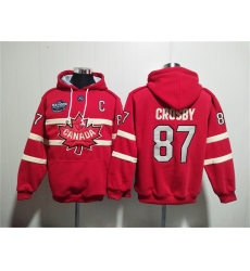 Men Team Canada 87 Sidney Crosby Red Ageless Must Have Lace Up Pullover Hoodie Men Team Canada 87 Sidney Crosby Red Ageless Must Have Lace Up Pullover Hoodie