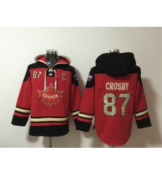 Men Team Canada 87 Sidney Crosby Red Black Ageless Must Have Lace Up Pullover Hoodie Men Team Canada 87 Sidney Crosby Red Black Ageless Must Have Lace Up Pullover Hoodie