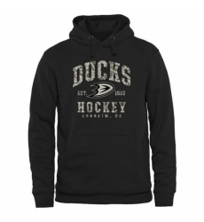 NHL Mens Anaheim Ducks Black Camo Stack Pullover Hoodie