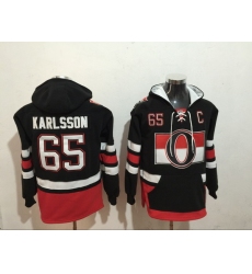 Men Ottawa Senators 65 Erik Karlsson Stitched Hoodie