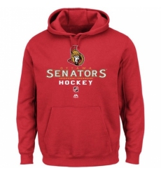 NHL Mens Majestic Ottawa Senators Critical Victory Pullover Hoodie Sweatshirt Red