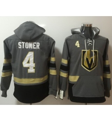 Men Vegas Golden Knights 4 Clayton Stoner Grey Name  26 Number Pullover NHL Hoodie