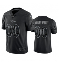 Men Women Youth Baltimore Ravens Active Player Custom Black Reflective Limited Stitched Football Jersey