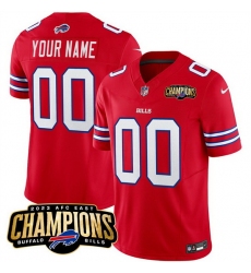 Men Buffalo Bills Active Player Custom Red 2023 F U S E  AFC East Champions Ptach Stitched Football Jersey