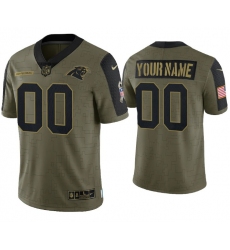 Men Women Youth Toddler  Carolina Panthers ACTIVE PLAYER Custom 2021 Olive Salute To Service Limited Stitched Jersey
