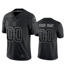 Men Women Youth Custom Dallas Cowboys Black Reflective Limited Stitched Football Jersey