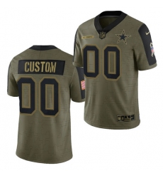 Men Women Youth Toddler  Dallas Cowboys ACTIVE PLAYER Custom 2021 Olive Salute To Service Limited