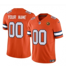 Men Women youth Denver Broncos Active Player Custom Orange 2023 F U S E  With John Madden Patch Vapor Limited Stitched Football Jersey