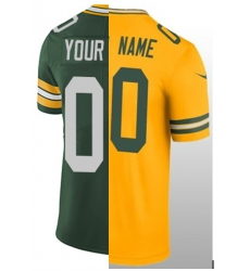 Packers Green and Rush split customized jersey