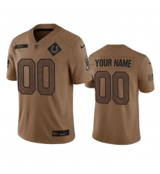 Men Women youth Indianapolis Colts Active Player Custom 2023 Brown Salute To Sertvice Stitched Football Jersey