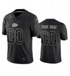 Men Women Youth Kansas City Chiefs Active Player Custom Black Reflective Limited Stitched Football Jersey