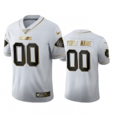 Men Women Youth Toddler Kansas City Chiefs Custom Men Nike White Golden Edition Vapor Limited NFL 100 Jersey