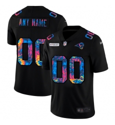 Men Women Youth Toddler Los Angeles Rams Custom Men Nike Multi Color Black 2020 NFL Crucial Catch Vapor Untouchable Limited Jersey