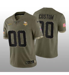 Men Women Youth Minnesota Vikings ACTIVE PLAYER Custom Olive 2022 Salute To Service Limited Stitched Jersey