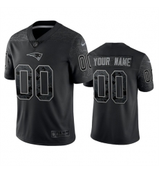 Men Women Youth Custom New England Patriots Black Reflective Limited Stitched Football Jersey