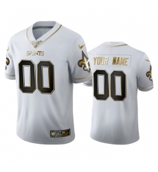 Men Women Youth Toddler New Orleans Saints Custom Men Nike White Golden Edition Vapor Limited NFL 100 Jersey