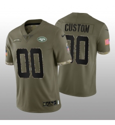 Men Women Youth New York Jets ACTIVE PLAYER Custom Olive 2022 Salute To Service Limited Stitched Jersey