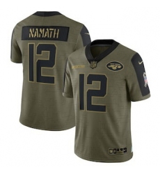 Men Women Youth Toddler New York Jets Custom 2021 Olive Salute To Service Limited Jersey