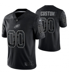 Men Women Youth Philadelphia Eagles Active Player Custom Black Reflective Limited Stitched Jersey