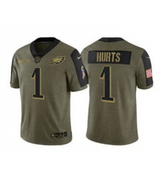 Men Women Youth Toddler Philadelphia Eagles Custom 2021 Olive Salute To Service Limited Jersey