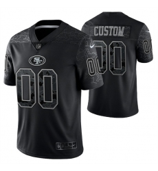Men Women Youth Custom San Francisco 49ers  Black Reflective Limited Stitched Football Jersey