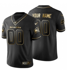 Men Women Youth Toddler Seattle Seahawks Custom Men Nike Black Golden Limited NFL 100 Jersey