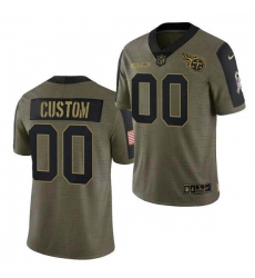 Men Women Youth Toddler Tennessee Titans Custom 2021 Olive Salute To Service Limited Jersey