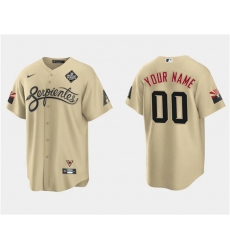 Men Arizona Diamondbacks Active Player Custom Gold 2023 World Series City Connect Cool Base Stitched Baseball Jersey