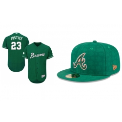 Green Braves Orange Outline Customized Stitched Jersey