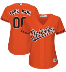 Men Women Youth All Size Baltimore Orioles Majestic Orange Home Cool Base Custom Jersey