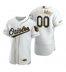 Men Women Youth Toddler Baltimore Orioles White Gold Custom Nike MLB Flex Base Jersey