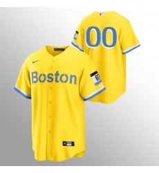 Boston Red Sox Cusom Men Women youth Nike 2021 City Connect Gold Fans Version MLB Jersey   No Name 